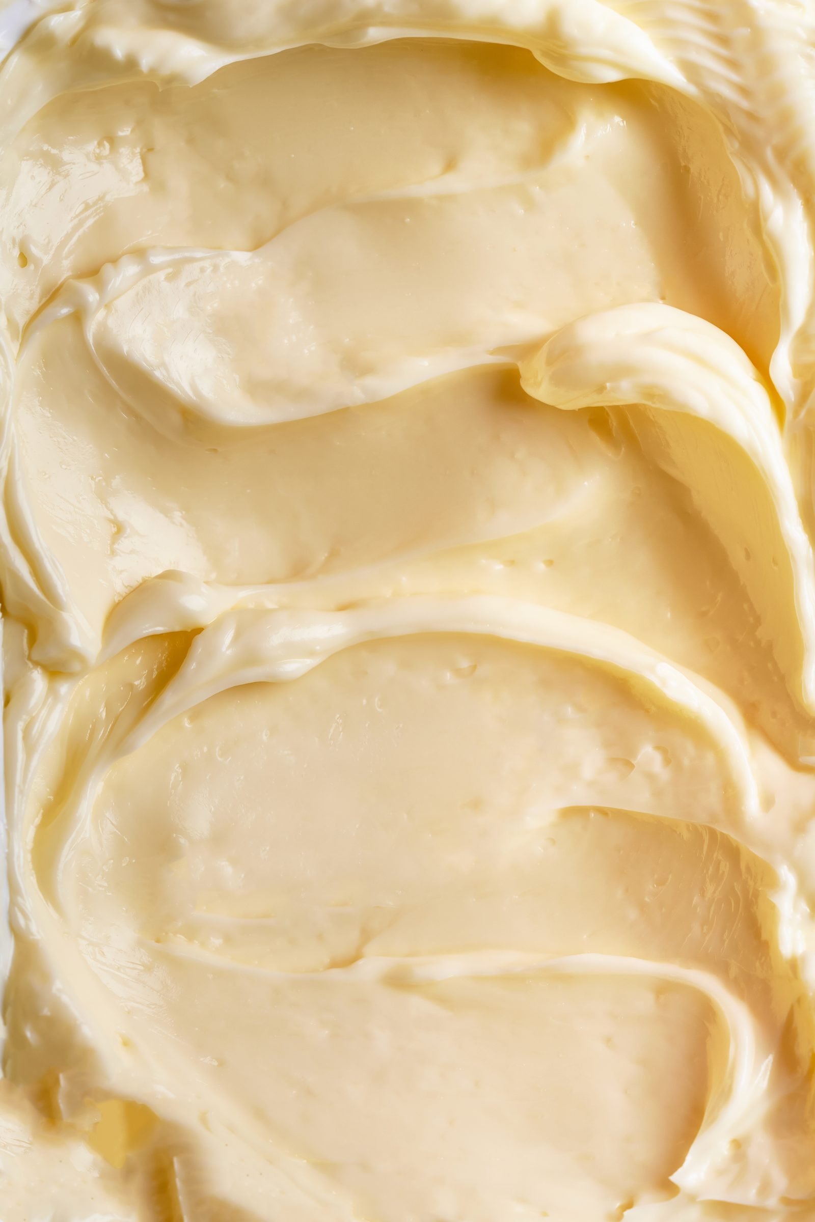 Close-up of swirled cream cheese filling